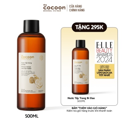 [COC25 giảm 10% đơn 200K] Bigsize - Nước tẩy trang bí đao Cocoon tẩy sạch makeup & giảm dầu 500ml